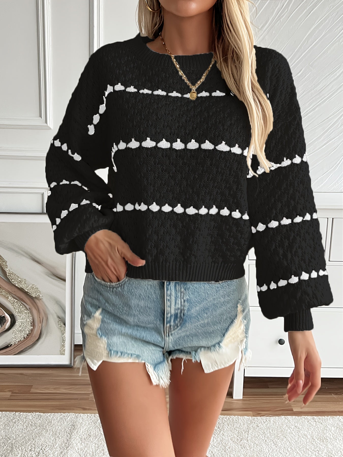 Pull Tricoté Moderne Geometric Knit - STILISTA